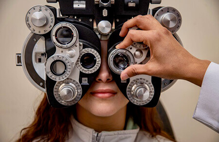Woman Having an Eye Exam